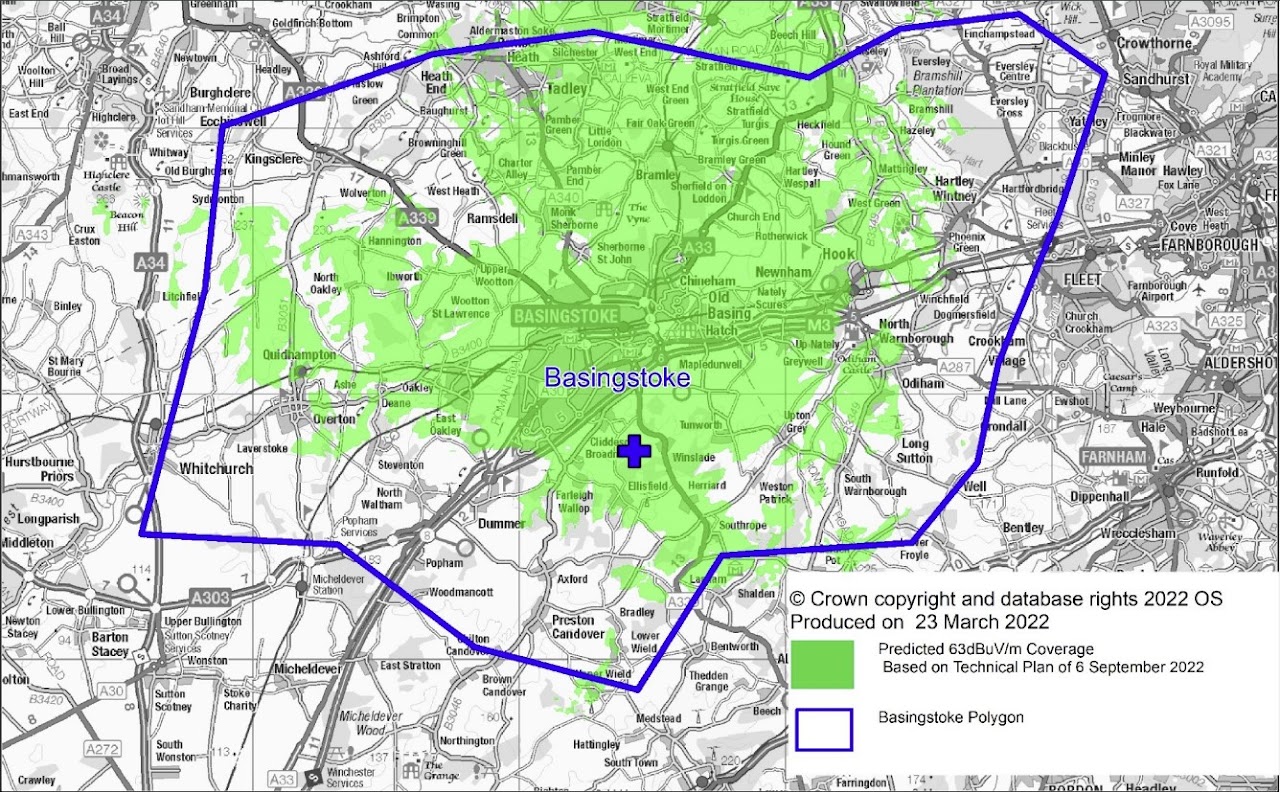 Signal coverage comparison – Basingstoke DAB Limited